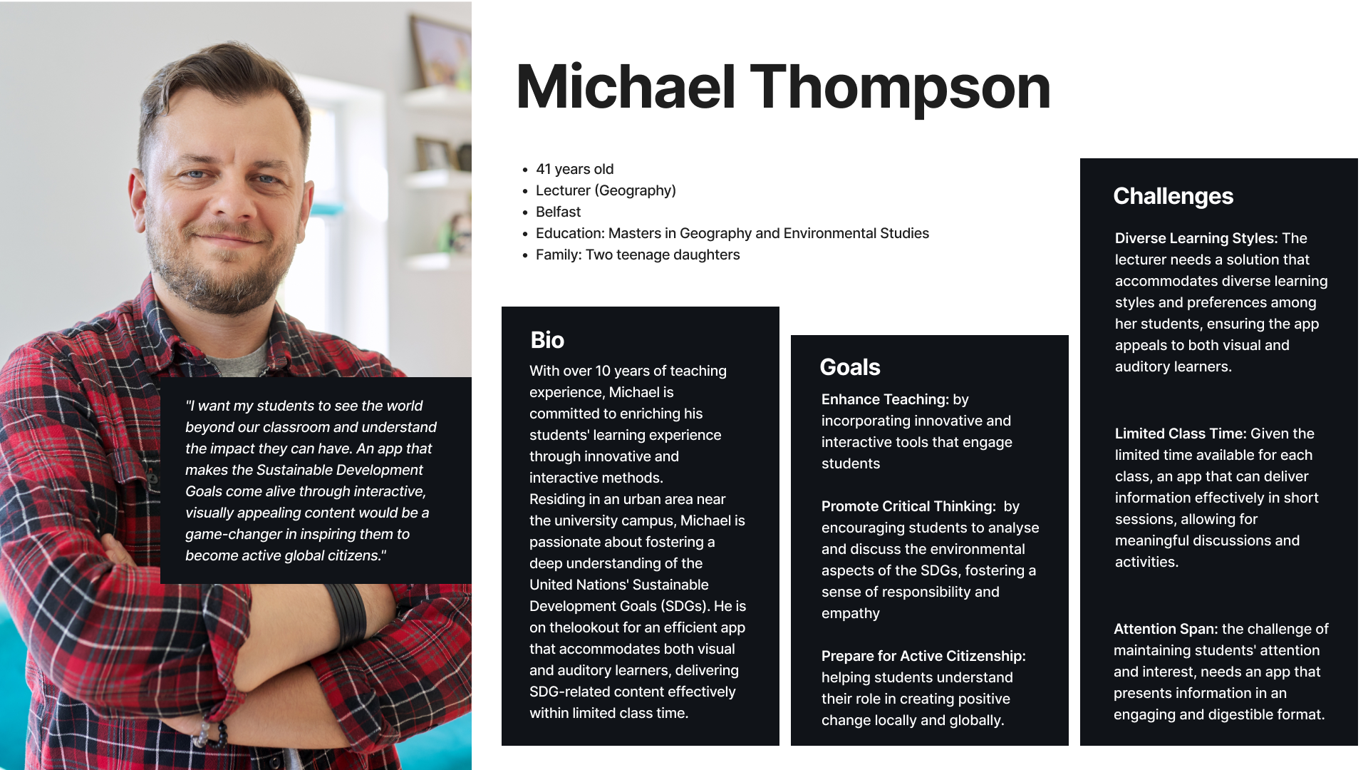 An image of my Second user persona, Micheal