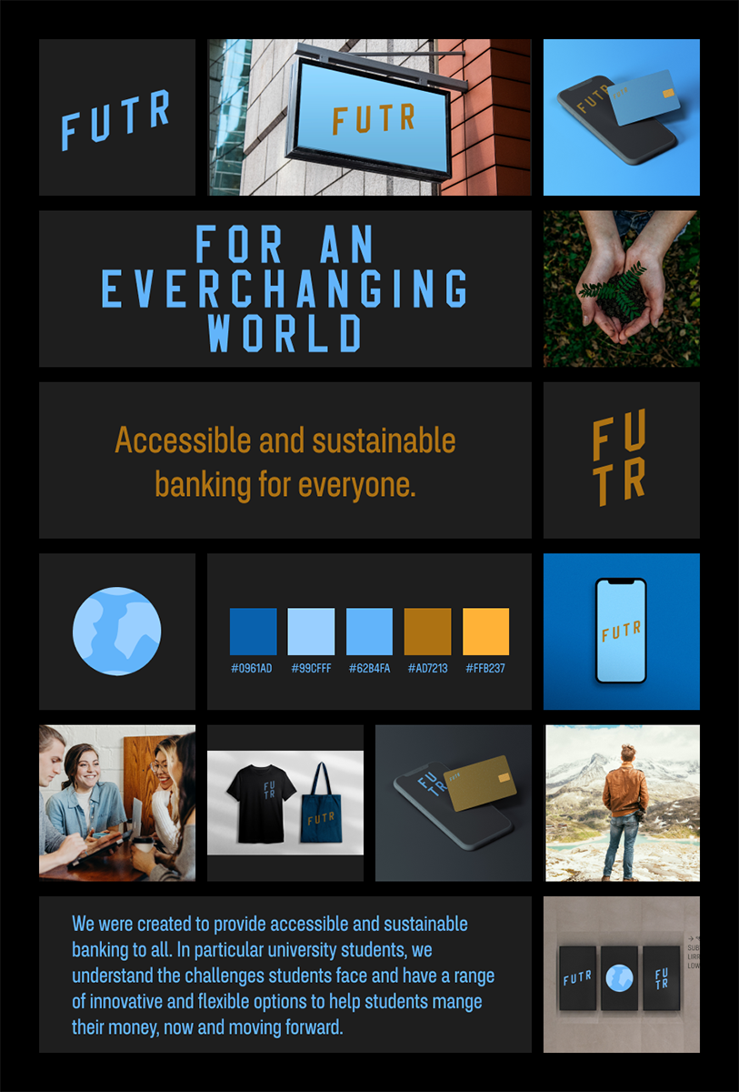 A brand style tile showing my bank brand FUTR in use