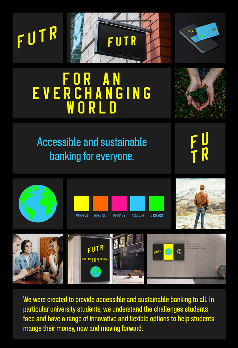 A brand style tile showing my bank brand FUTR in use