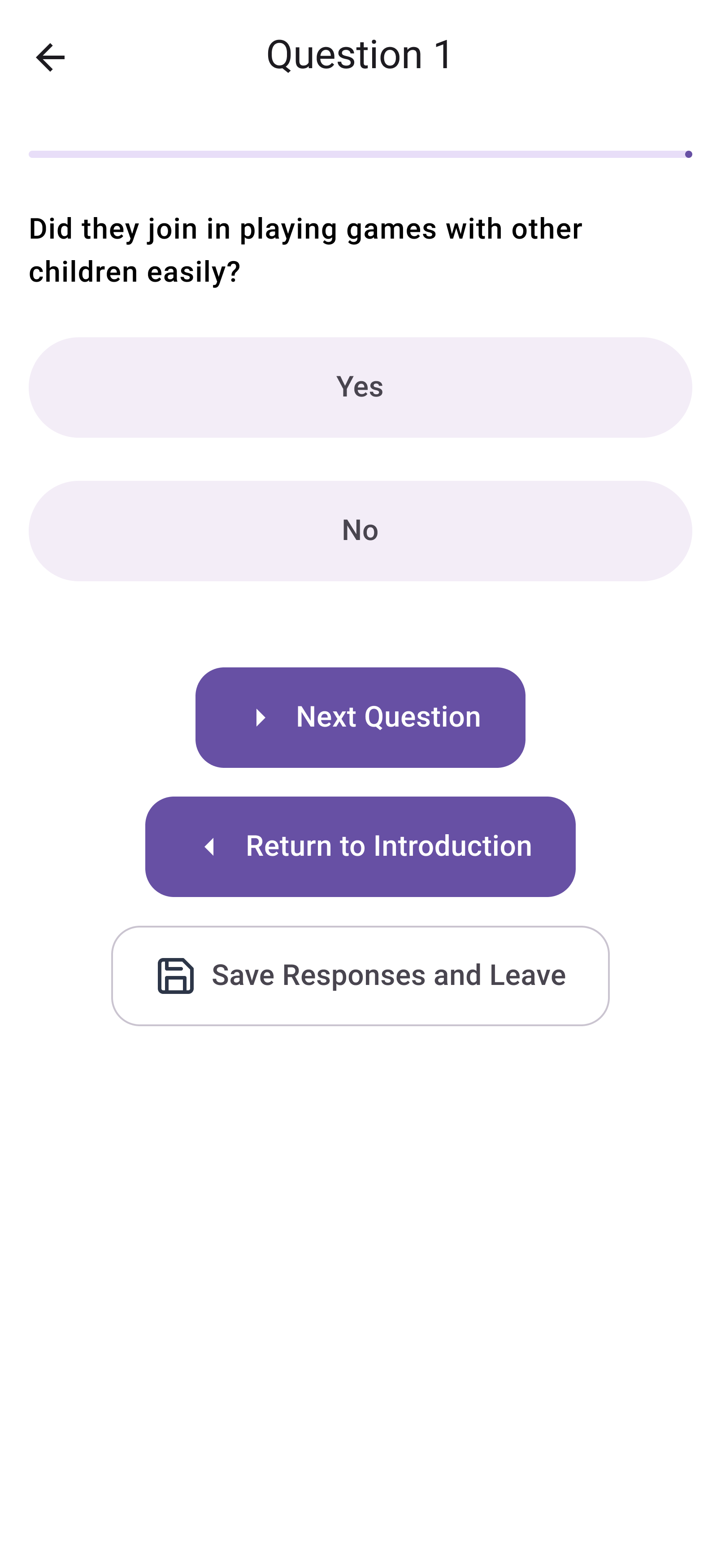 Mid-fi mockup of a question screen.
